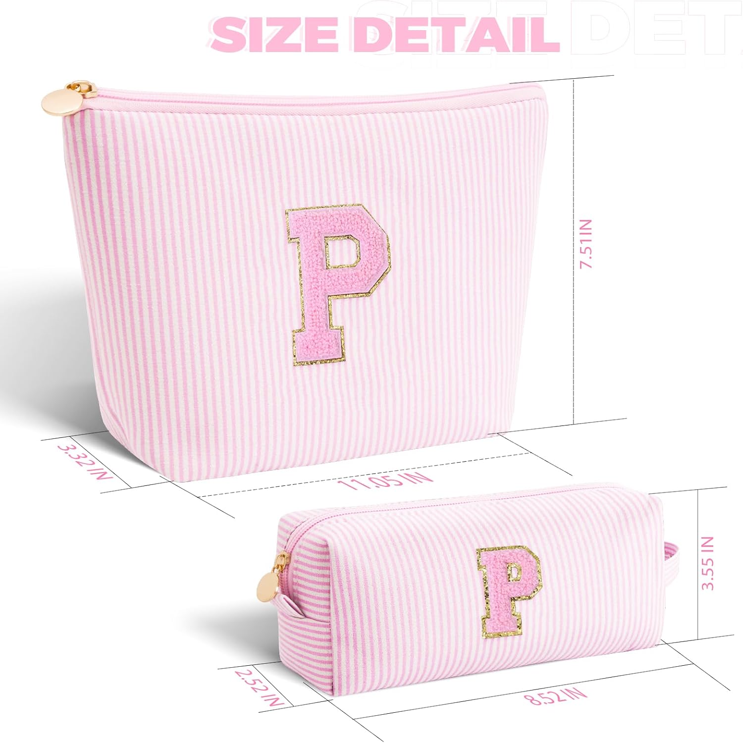Personalized Makeup Bag for Women Girls - Fashion Cosmetic Bag Trendy Travel Toiletry Bag with