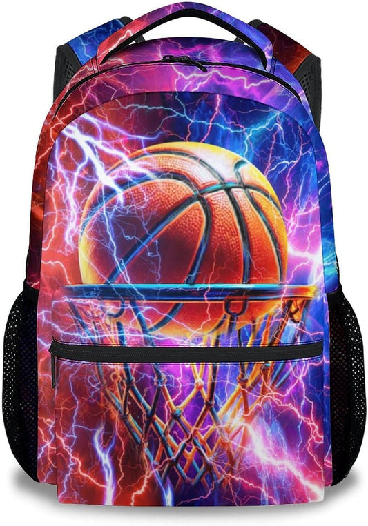 School Backpack for Kids - 17 Inch Basketball Backpacks with Adjustable Straps for Boys - Cool Lightweight Durable Sport Book Bag for Kindergarten