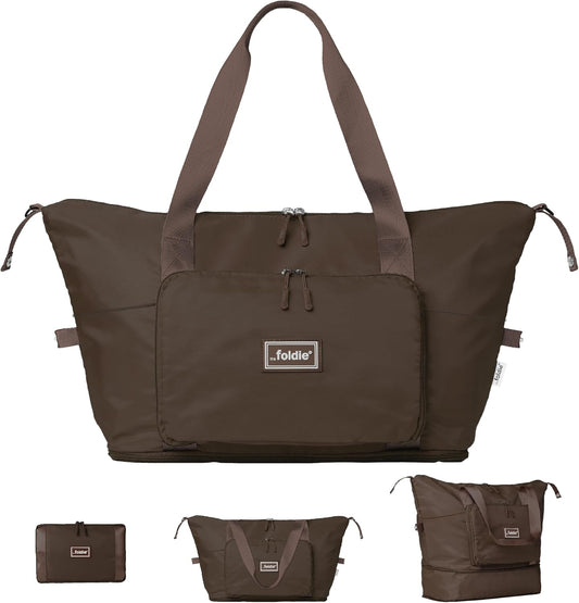 The Foldie Foldable Travel Bag for Women - 40L Weekender Bag with Multiple Pockets - Carry On Expendable Travel Bag