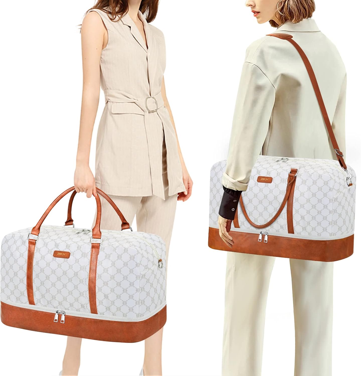 IBFUN Weekender Bags for Women, 21" Weekender Travel Bag, Travel Duffle Bag with Shoe Compartment
