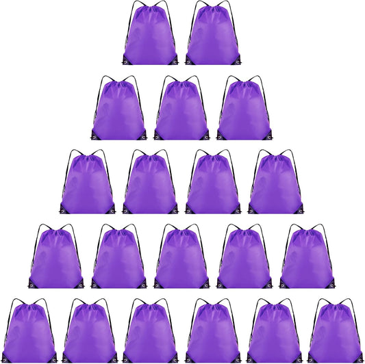 20 Pieces Drawstring Backpack Bulk Cinch Sackpack Ployster Drawstring Bags for Gym Party Trip(Purple)