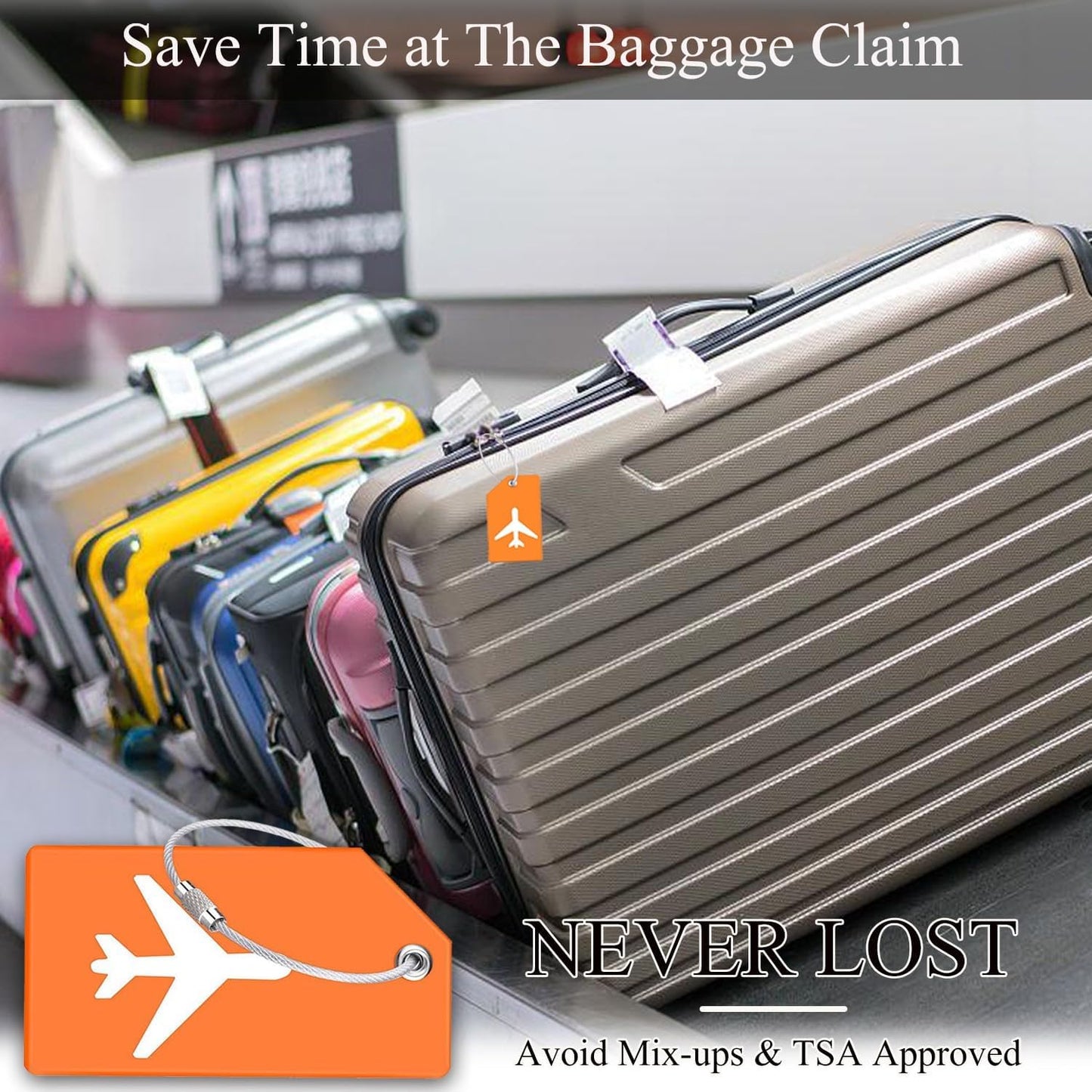 7 Pack Silicone Luggage Tag Travel Suitcase Tags with Name ID Card Perfect to Quickly Spot Baggage Handbag (Mint Green)