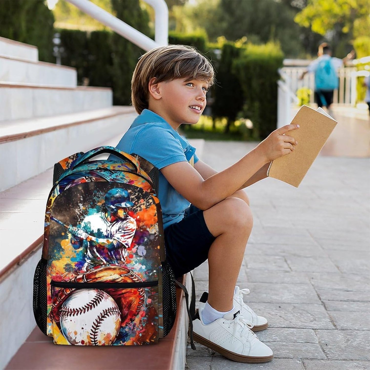 Kids Backpack for Boys, Baseball Backpacks Gifts for Children Students, 17'' Lightweight Baseball