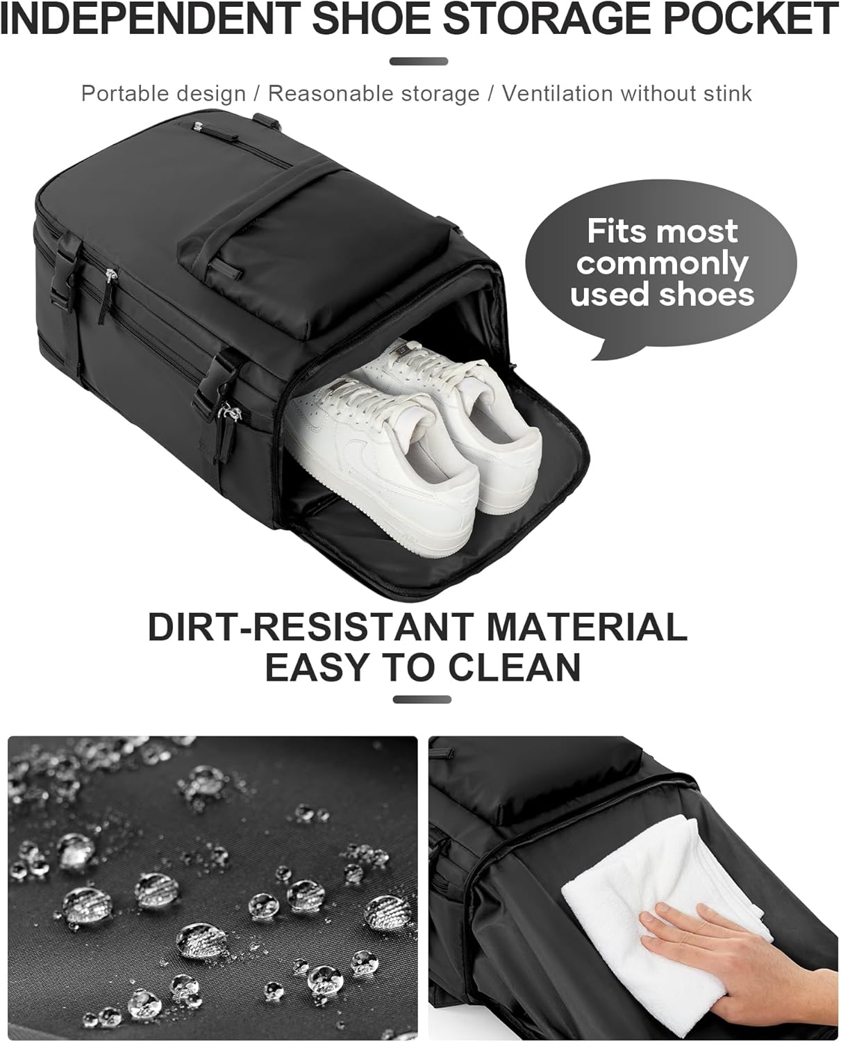 WONHOX Large Travel Backpack Carry on Flight Approved Laptop Work Business Backpack for Women Men