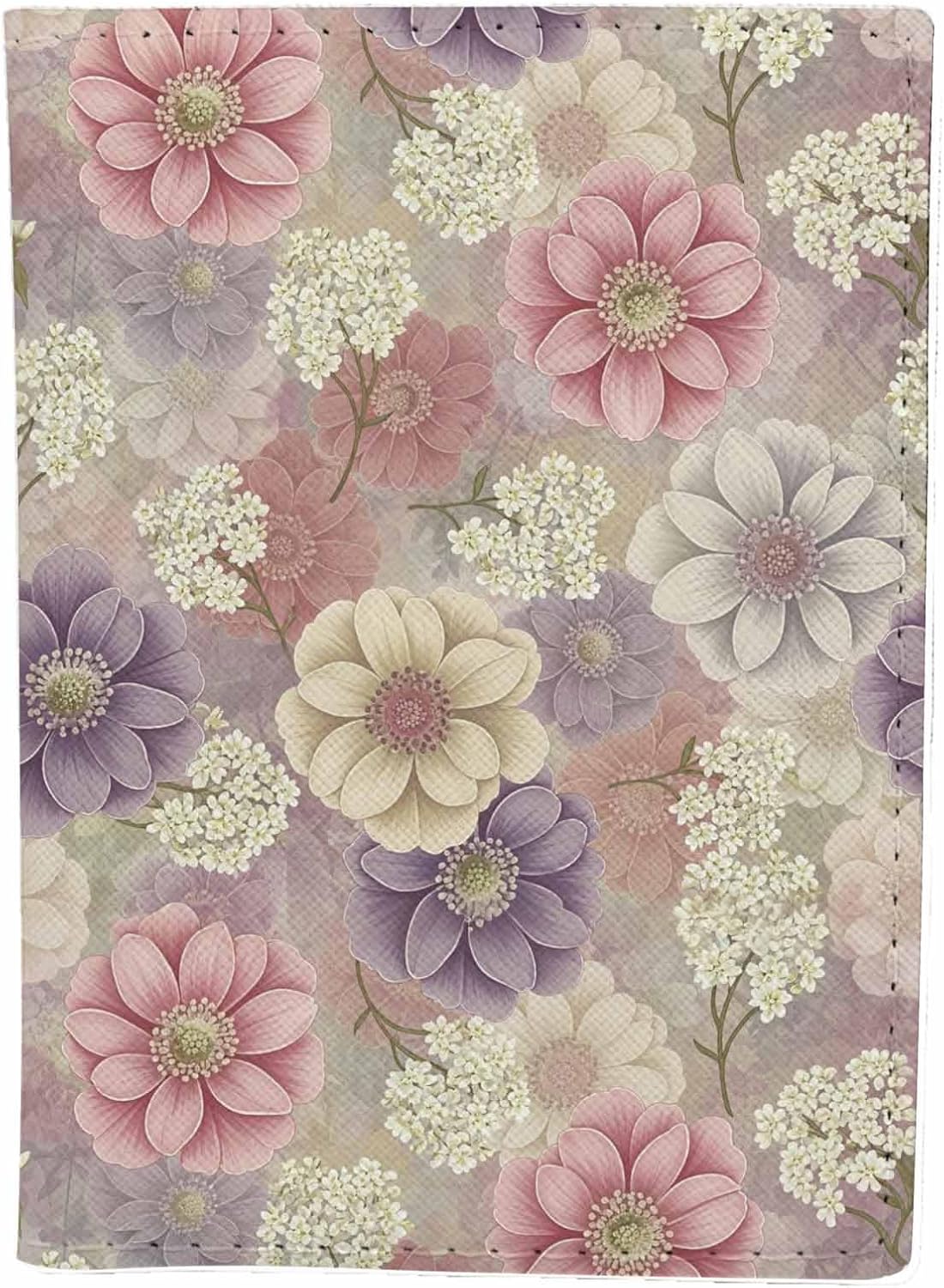 Floral Passport Holder for Travel Romantic Delicate Flowers Hydrangea PU Leather Passport Cover