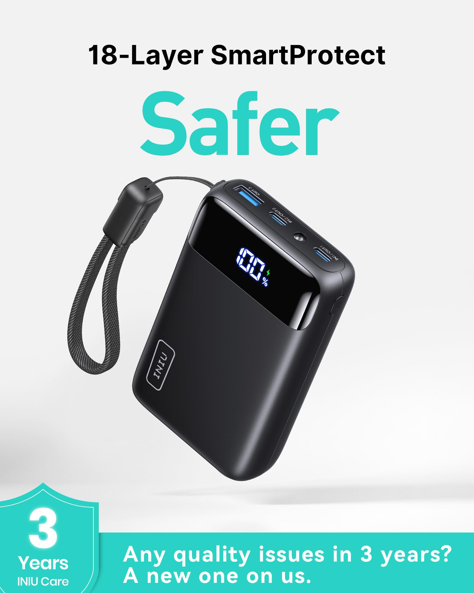 INIU Portable Charger, Smallest 20000mAh 22.5W Fast Charging Power Bank