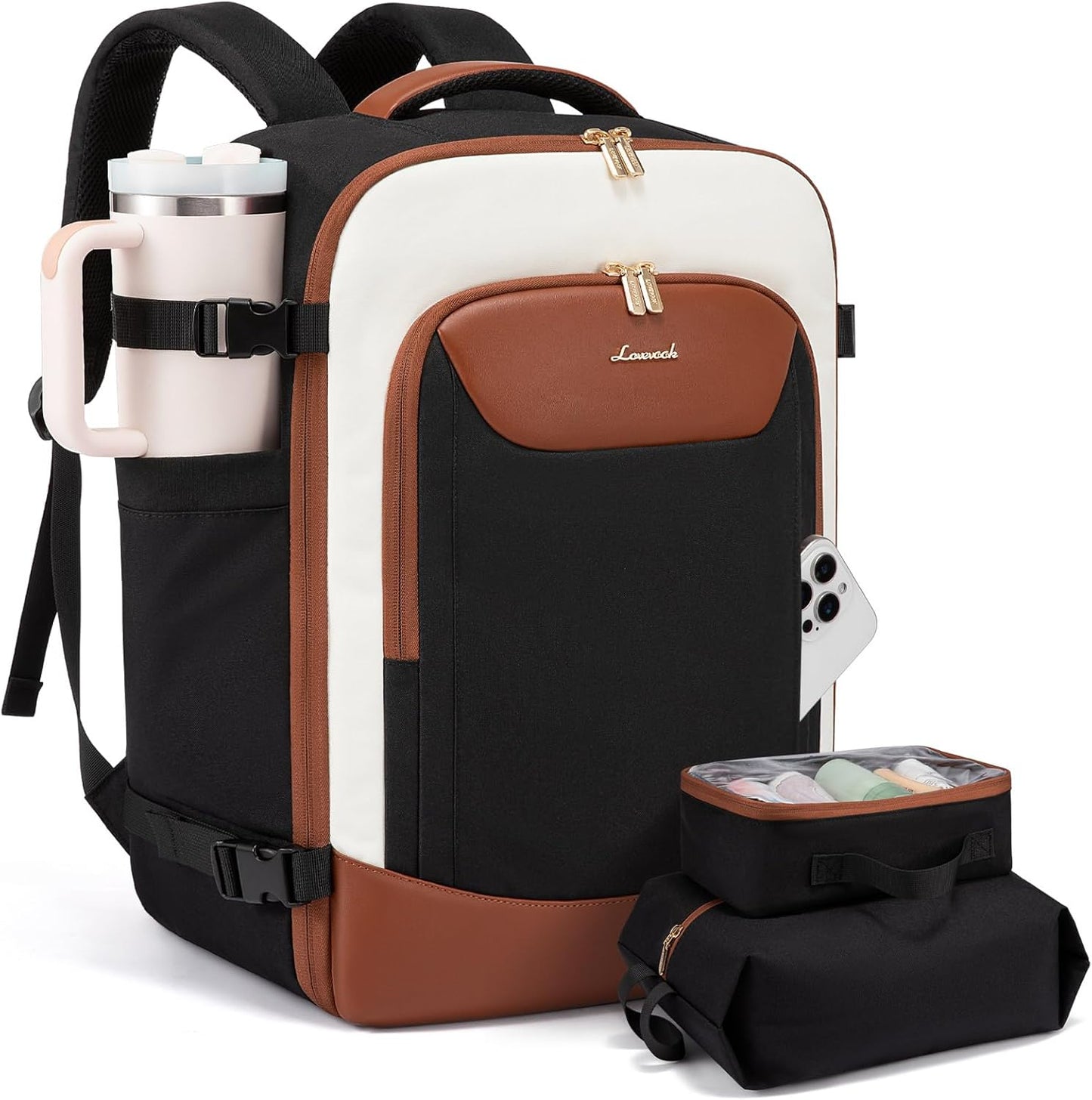 LOVEVOOK 40L Travel Backpack for Women Men, Large Carry on Backpack for Airplanes TSA Personal Item
