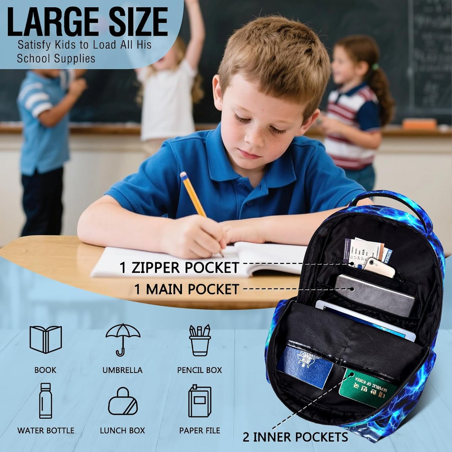 Backpack for Kids Game School Backpack for Boys Children Teens Elementary Middle School Students Kids' Backpacks Ages 6-18 Video Game Skull Bookbag Travel Back Pack