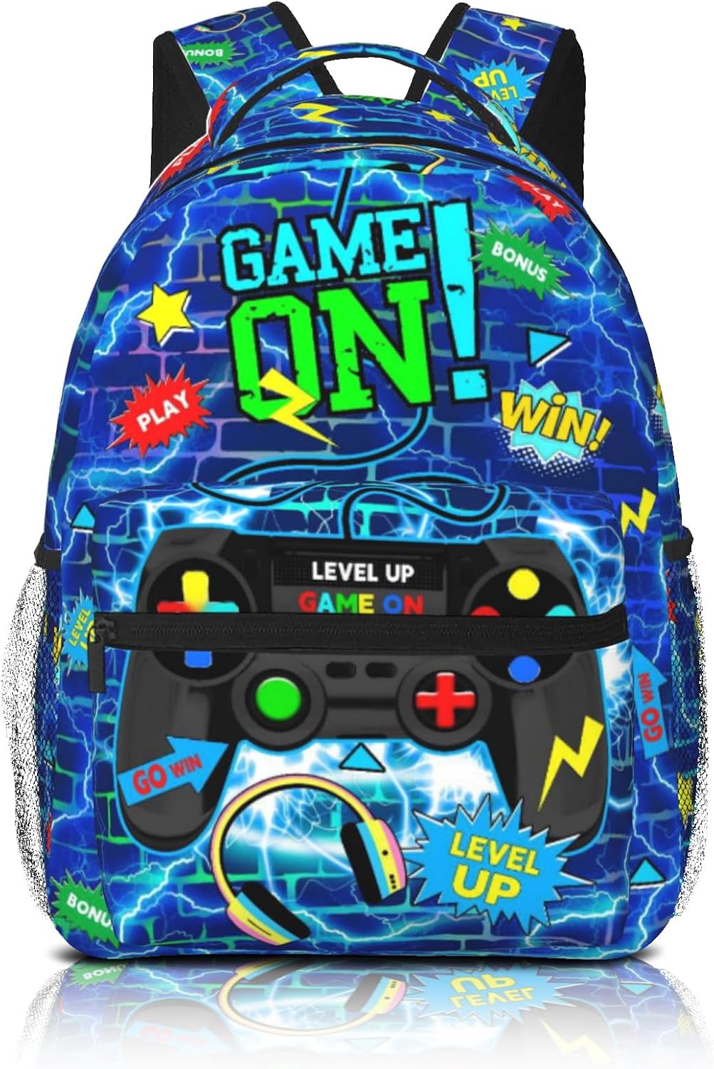 Kids Game School Backpack For Boys Video Game Boys Backpack For Kids Children Teens Elementary Middle School Students Bookbag Travel Back Pack for Age 6-18