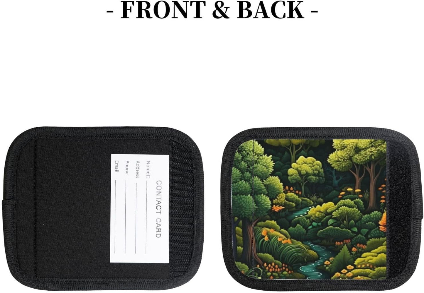 Luggage Handle Wraps Green Forest View Luggage Identifiers Soft Neoprene Luggage Handle Wraps For Suitcase Trolley Handle Grip Cover 2 Pack Luggage Tags