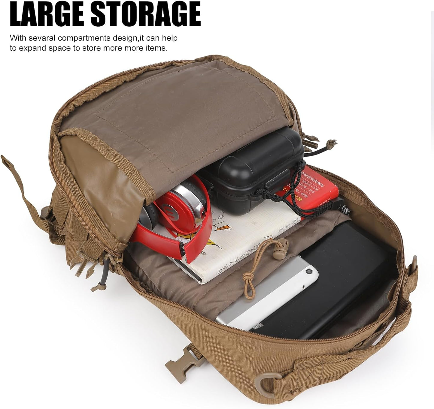 Small Tactical Backpack Military Daypack 12L Molle Bag Rucksack Army Daypack for