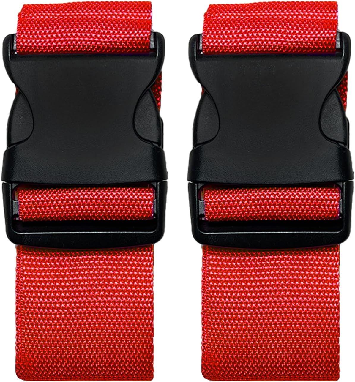 2 Pack Suitcase Belts, Adjustable Luggage Straps, Bright Colors Travel Packing Straps with Quick Release Buckle (Red)