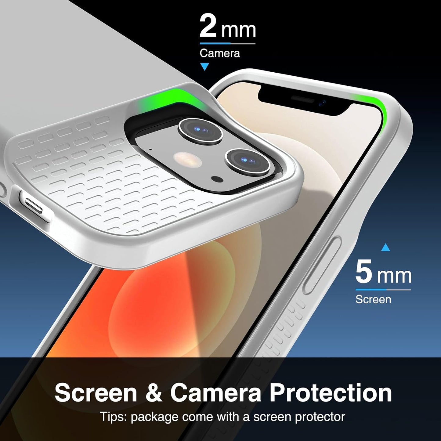 GIN FOXI Battery Case for iPhone 12/12 Pro, Rechargeable Charging Cases Charger 7000mAh Juice Box Anti-Fall Protection Cover Extended Battery Pack for iPhone 12 Pro/12 (6.1") Grey