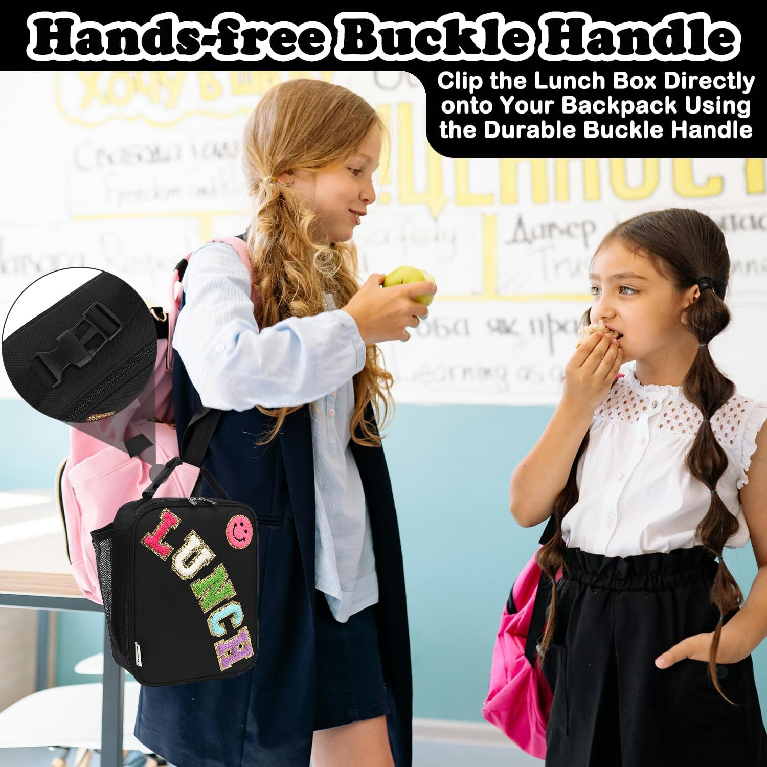 FlowFly Lunch box Insulated Soft Bag Mini Cooler Back to School Thermal Meal Tote Kit With Buckle