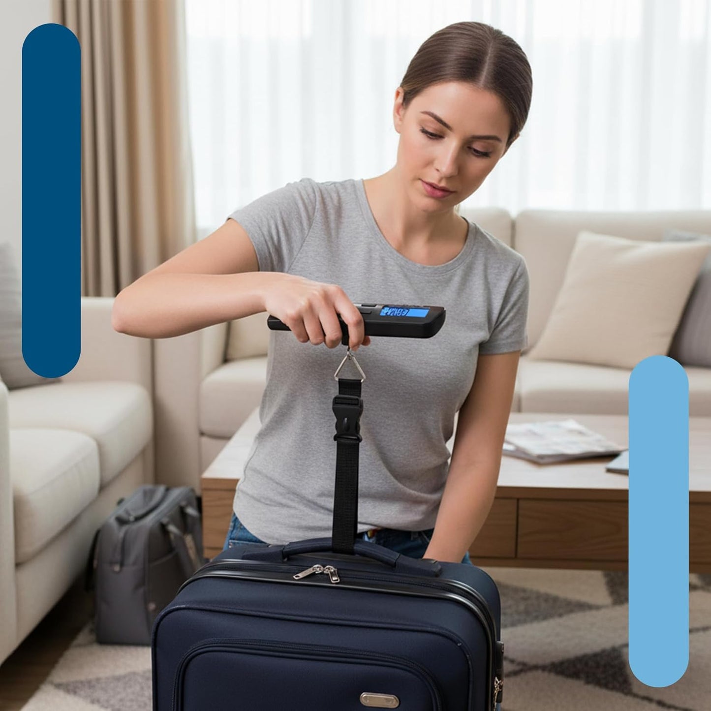 Luggage Scale with Baggage Tags Included Digital HD LCD Display 110 lb/50 kg Capacity Weight