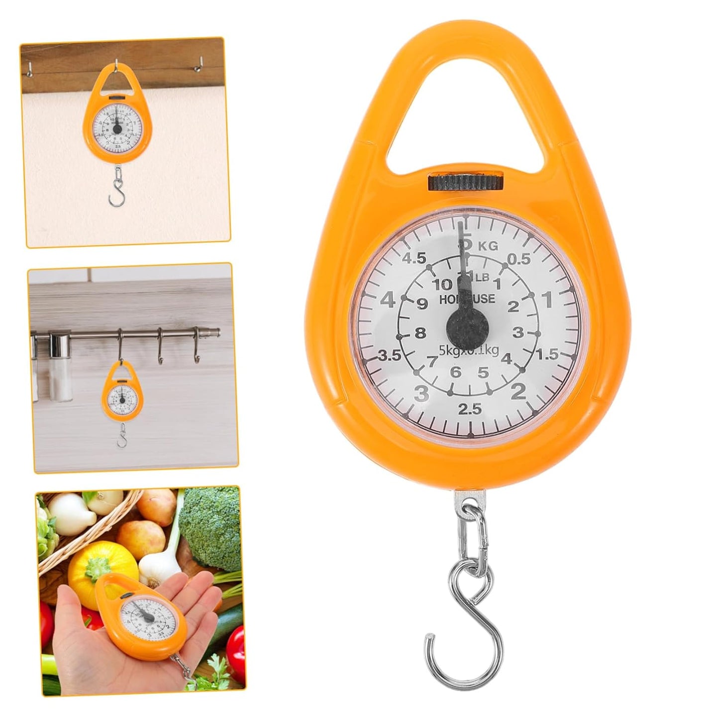 3pcs Portable Mechanical Spring Scale Accurate Luggage Weight Measurement Tool Built Hook for Travel Baggage and Fishing Eye-catching