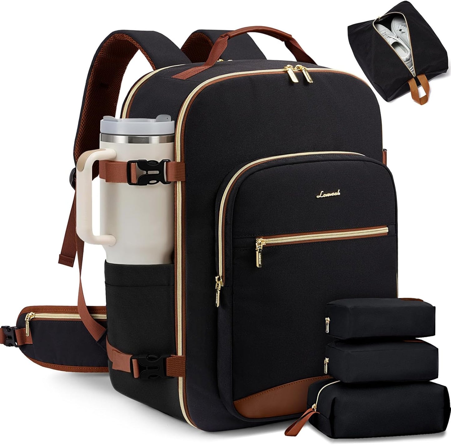 LOVEVOOK 56L Travel Backpack for Women & Men, Airline Approved Carry On Luggage with 3 Packing