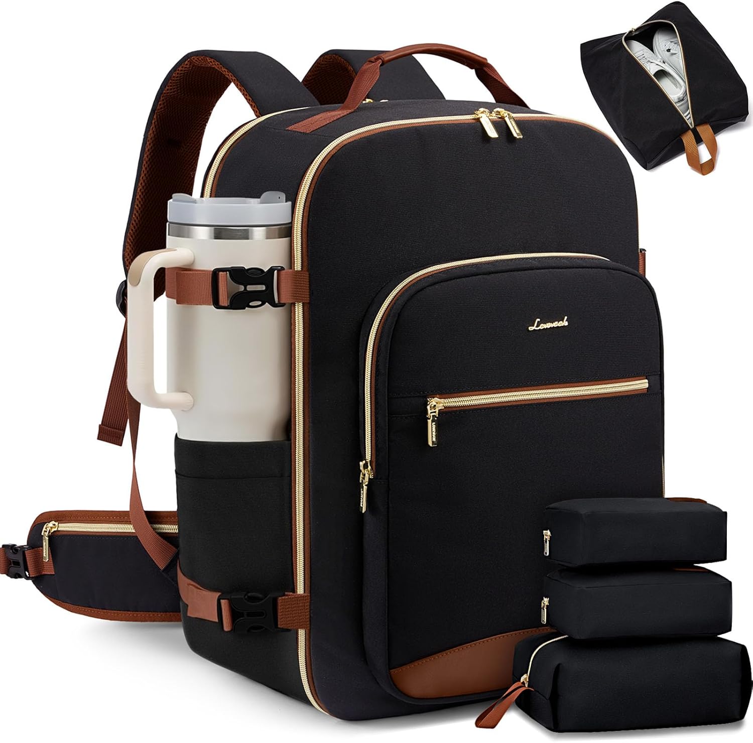 LOVEVOOK 56L Travel Backpack for Women & Men, Airline Approved Carry On Luggage with 3 Packing