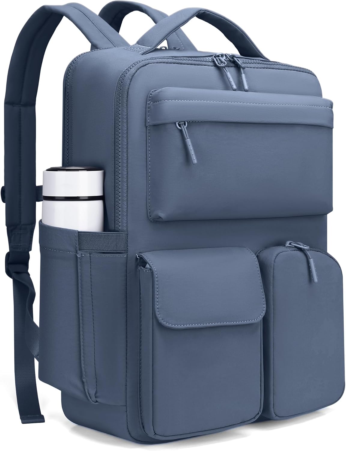 FODOKO Backpack for Work, Casual Backpack for Women Men Daypack Backpack for Travel College Bookbag Separate Compartment for 15.6 Inch Notebook Asy Blue
