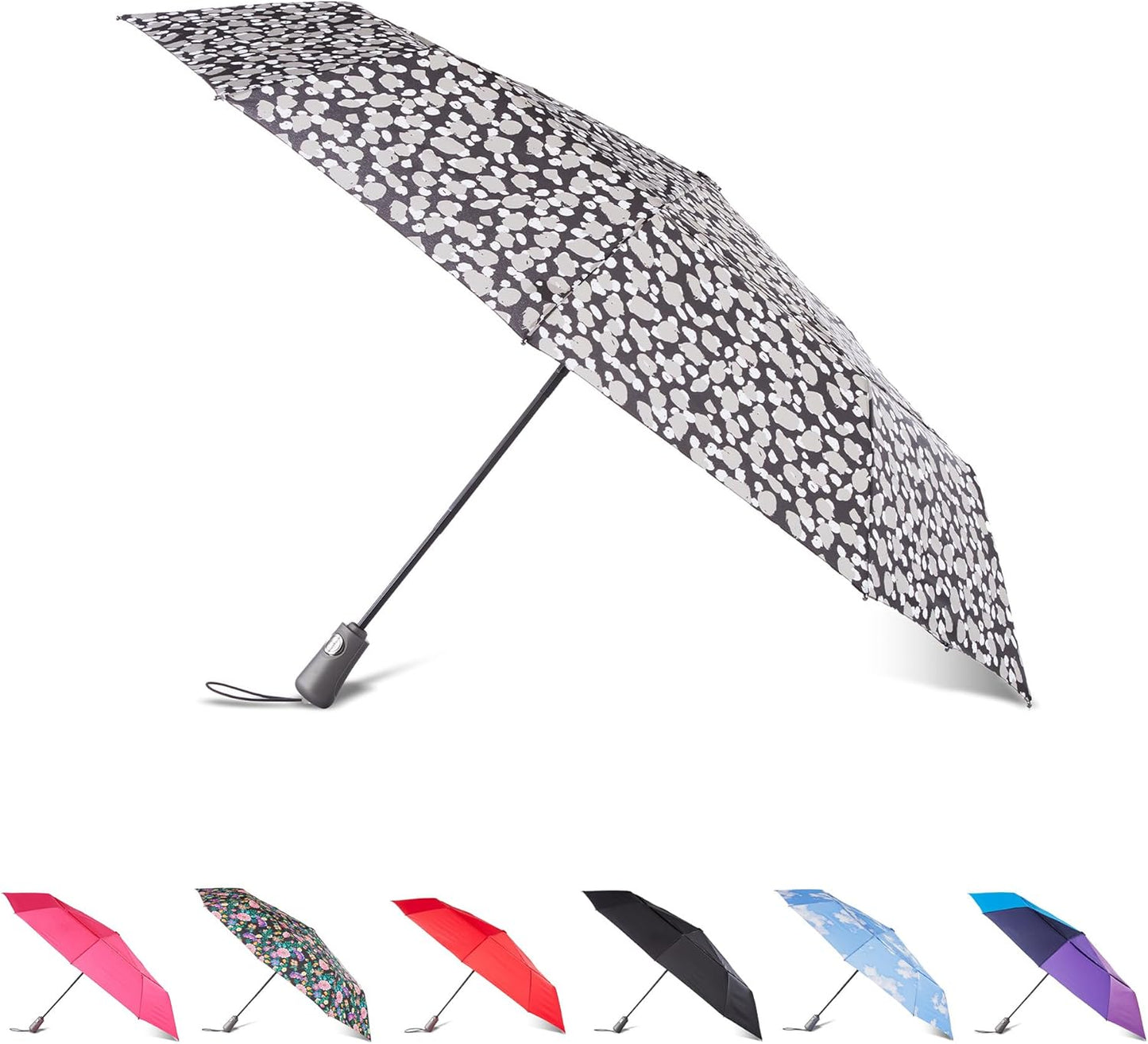 totes Auto Open/Close Windproof Ultimate Compact Umbrella with UV and Water Repellent Protection