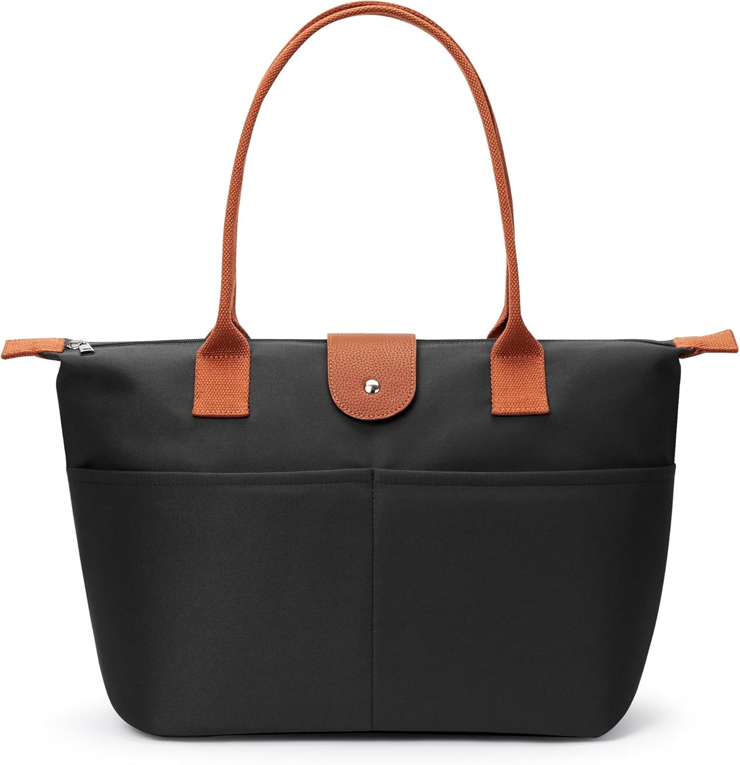 Nylon Tote Bag Women Zipper Shoulder Purse Large Hobo Top Handle Foldable Handbags for Work Travel Shopping