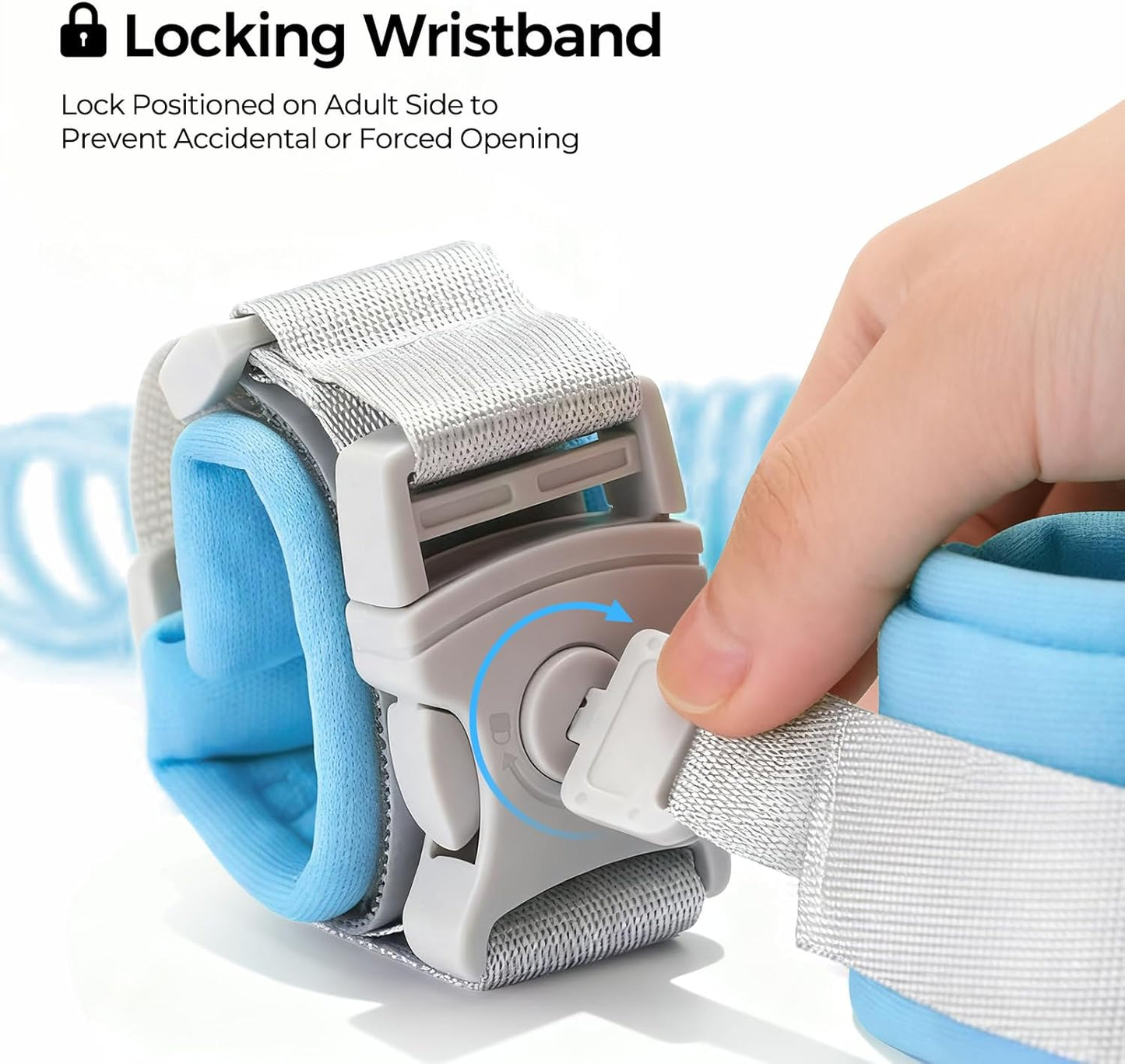 Cable Luggage Lock, Retractable Cable Lock Anti Lost Travel Locks for Suitcase with Wrist Strap for Suitcases, Backpacks, and Carry-On Bags, Blue