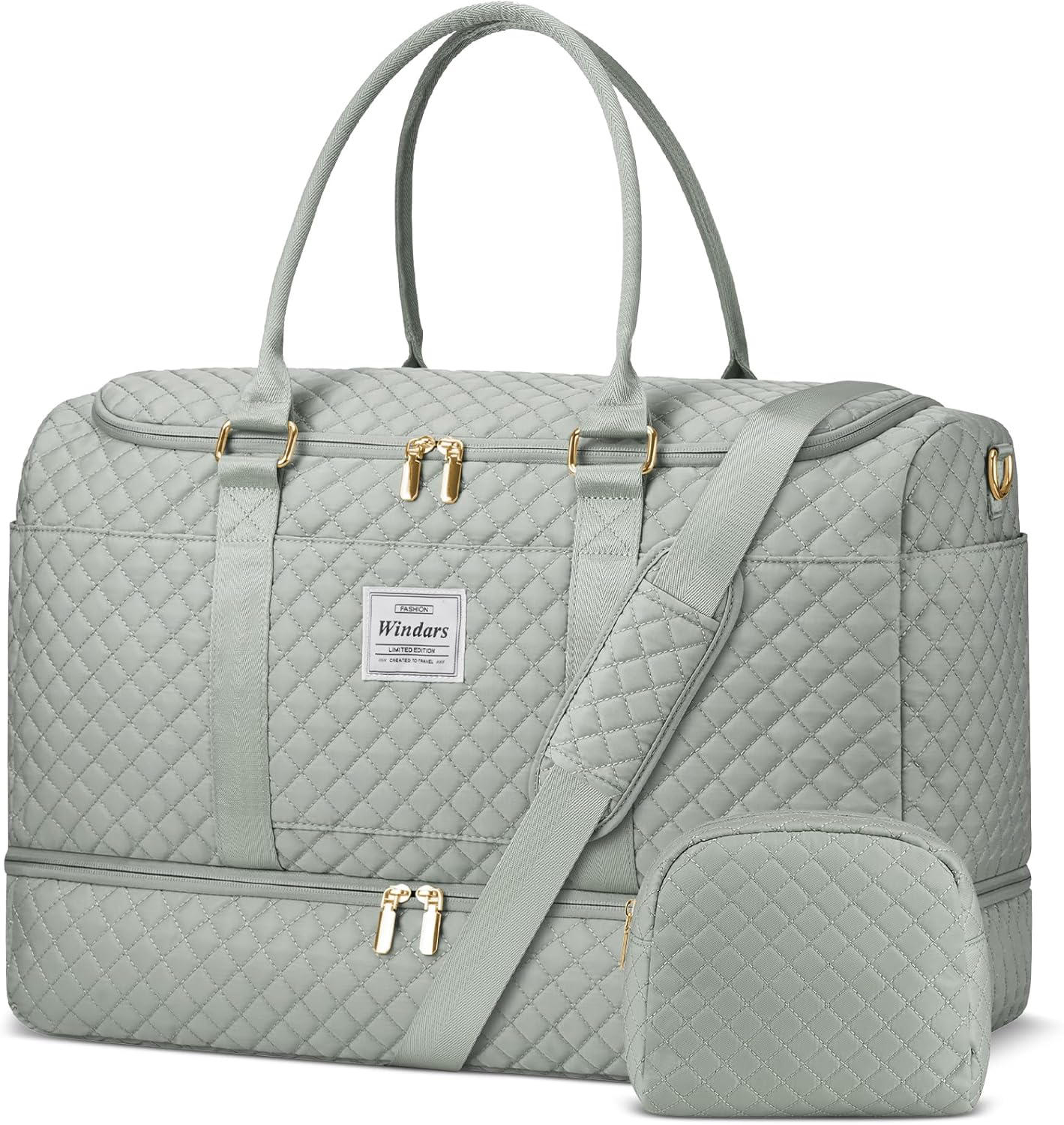 Travel Duffle Bag, Weekender Bags for Women with Shoe Compartment, Overnight Bag with Toiletry Bag, Carry On Duffel Bags For Airplanes, Yoga Gym Duffel Bag, Dark Green