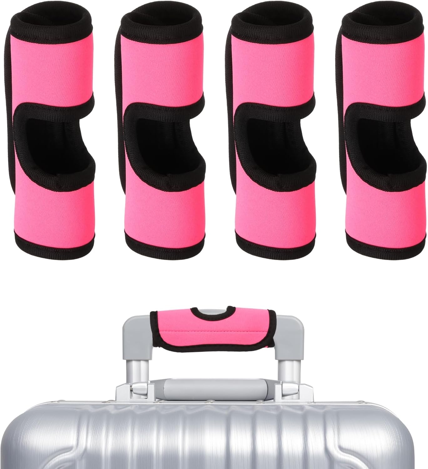 uxcell Luggage Handle Wrap, 4 Pcs Hollow Neoprene Handbag Grip Cover Protector Luggage Identifiers