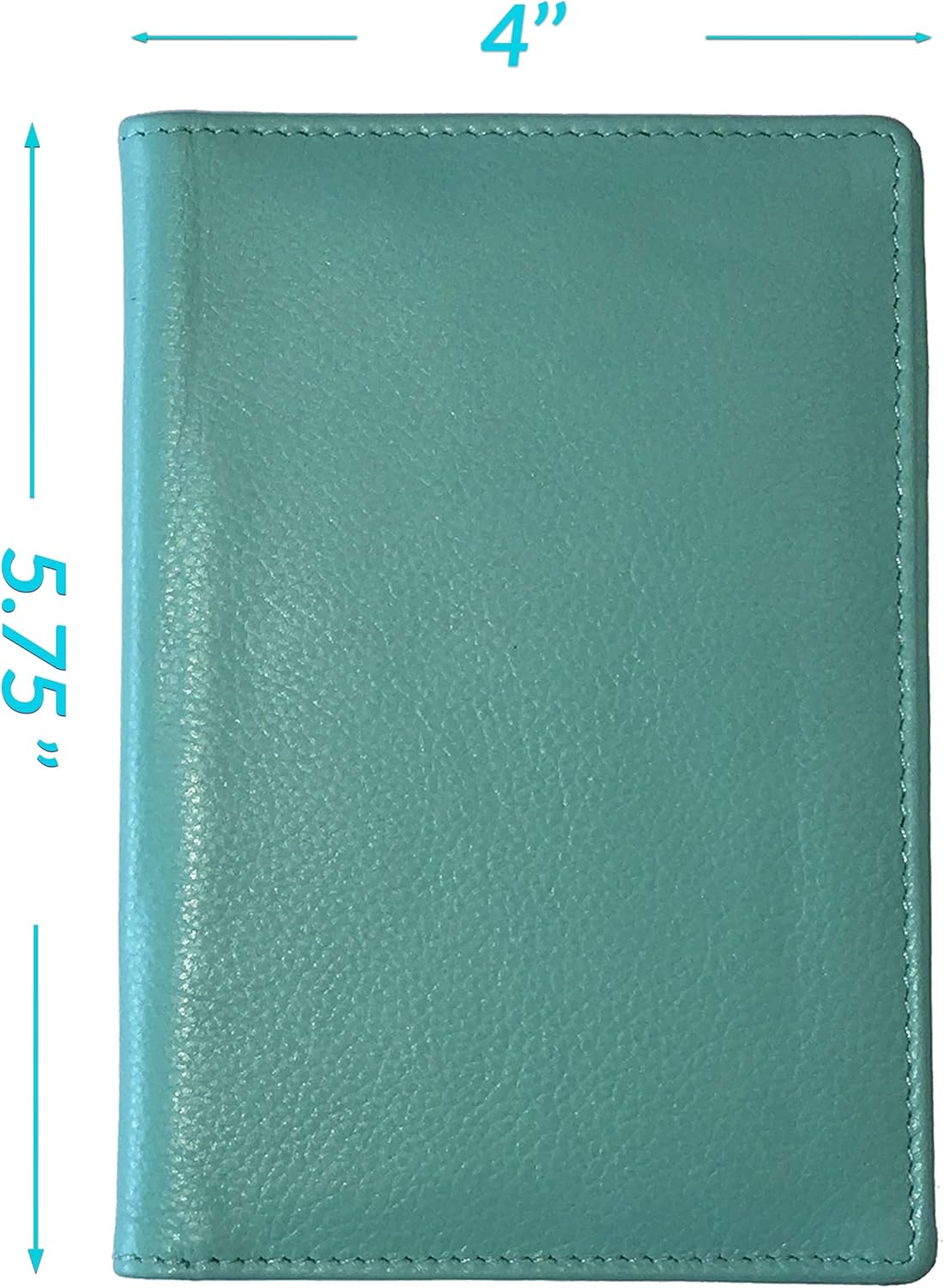 Personalized Monogrammed Turquoise Leather RFID Passport Wallet and 2 Luggage Tags