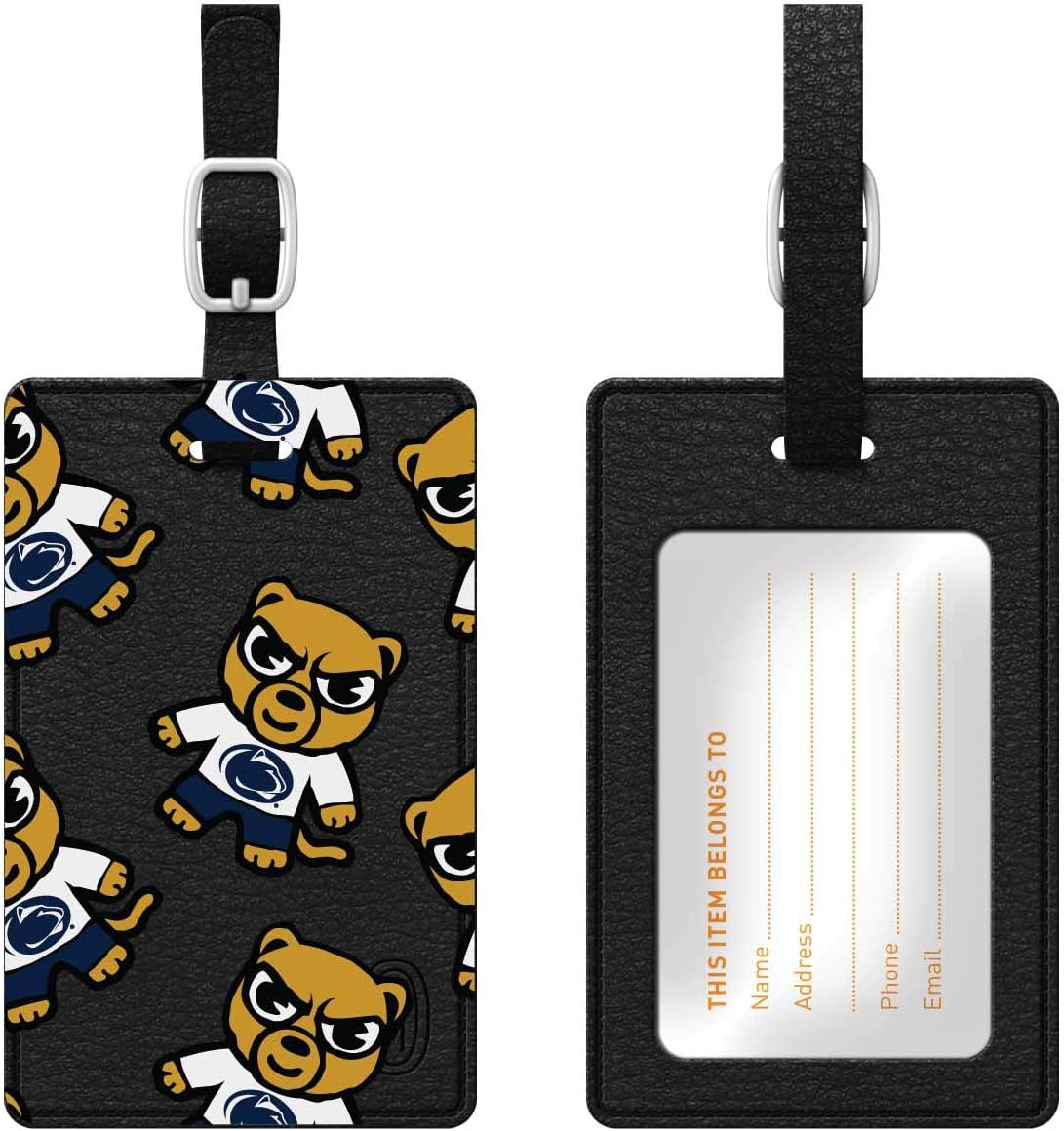 OTM Essentials Penn State University Faux Leather Luggage Tag, Durable Travel Accessories with Adjustable Strap and ID Card, Tokyodachi Mascot B