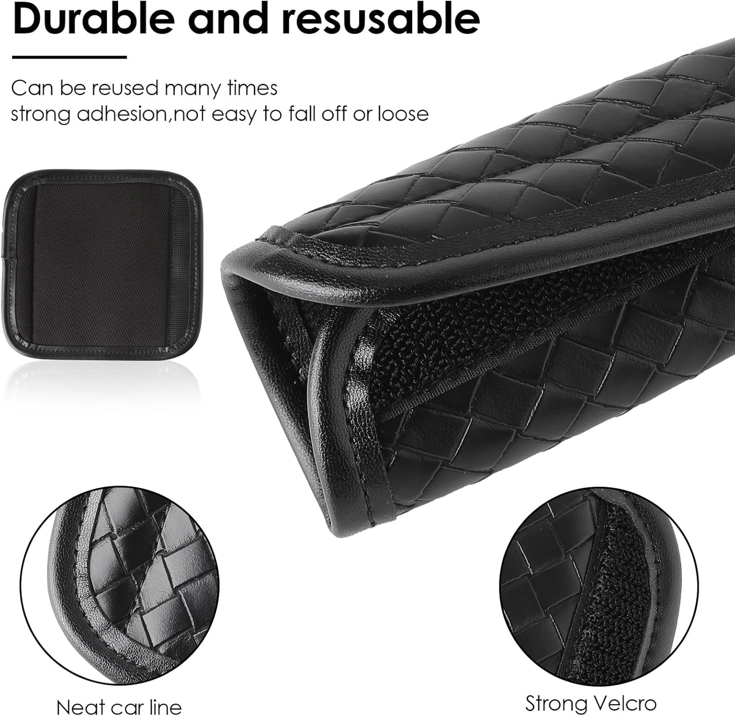 Luggage Handle Wraps -Suitcase Handle Wraps Travel Bag Handle Covers Suitcase Identifier Luggage Makers Covers(3Pcs-Black)