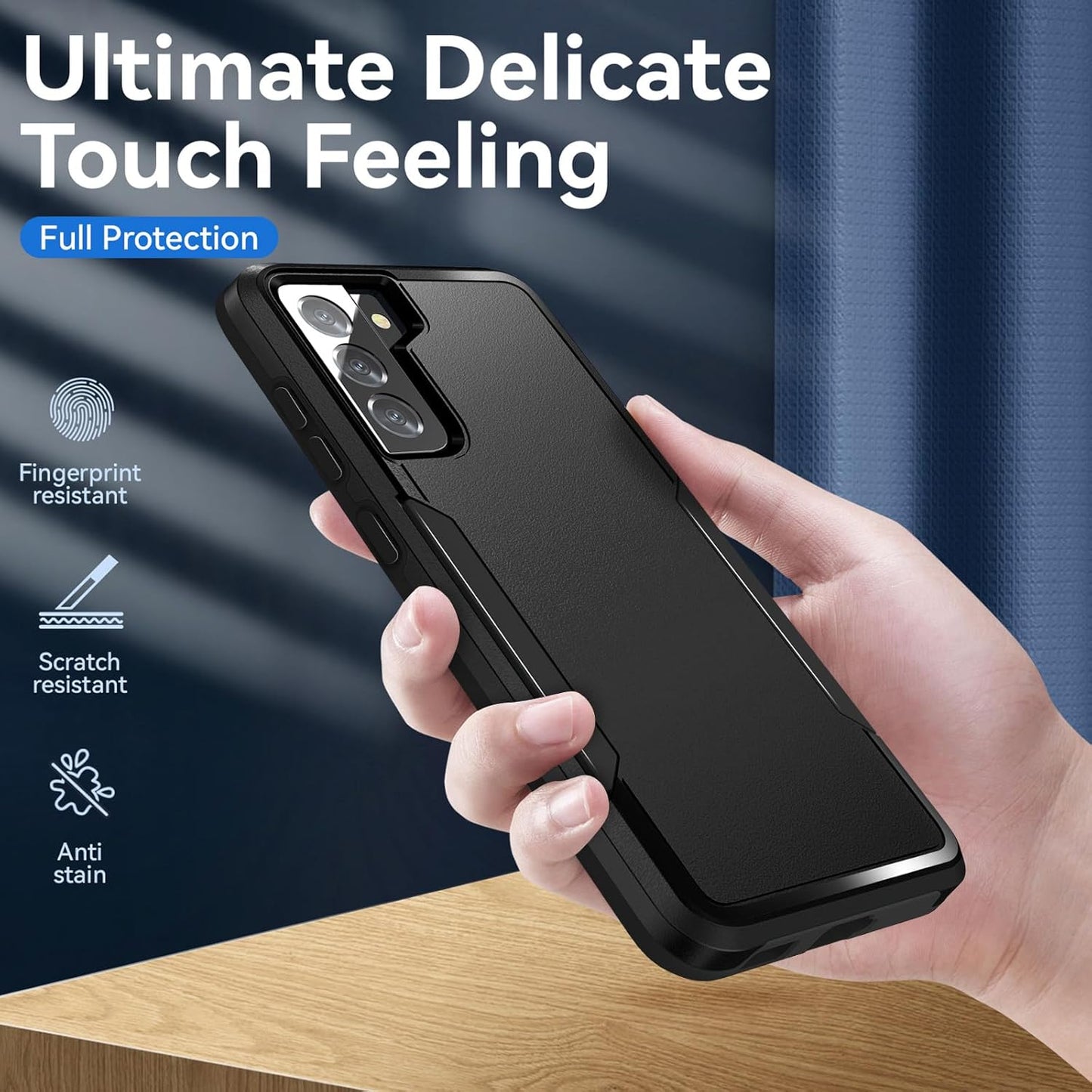 for Galaxy S21 Case with Screen Protection: Heavy Duty Protective Shockproof and Scratch Proof Cell Phone case for Samsung Galaxy S21-Black
