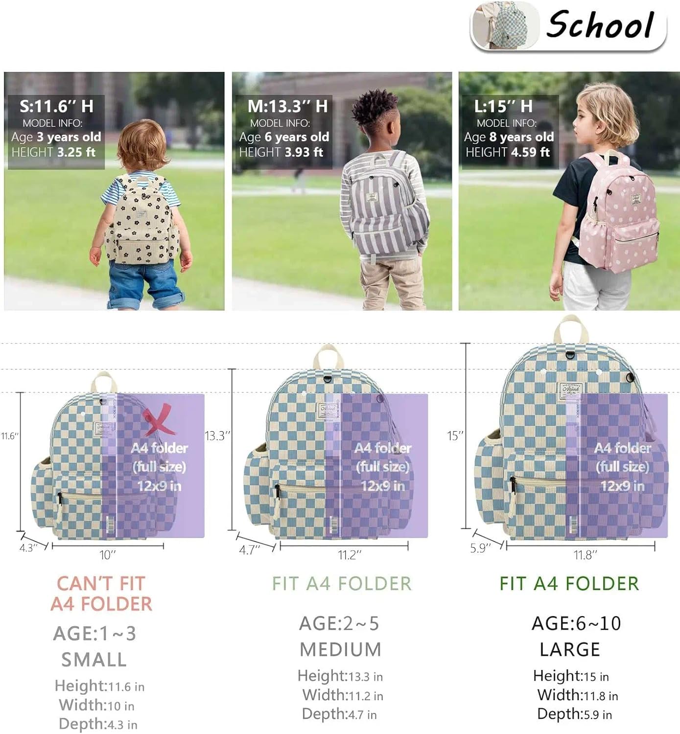 Corduroy Kids Backpack for Boys 6-10: Boys Backpacks for Elementary Kindergarten 15” H Fit Folder