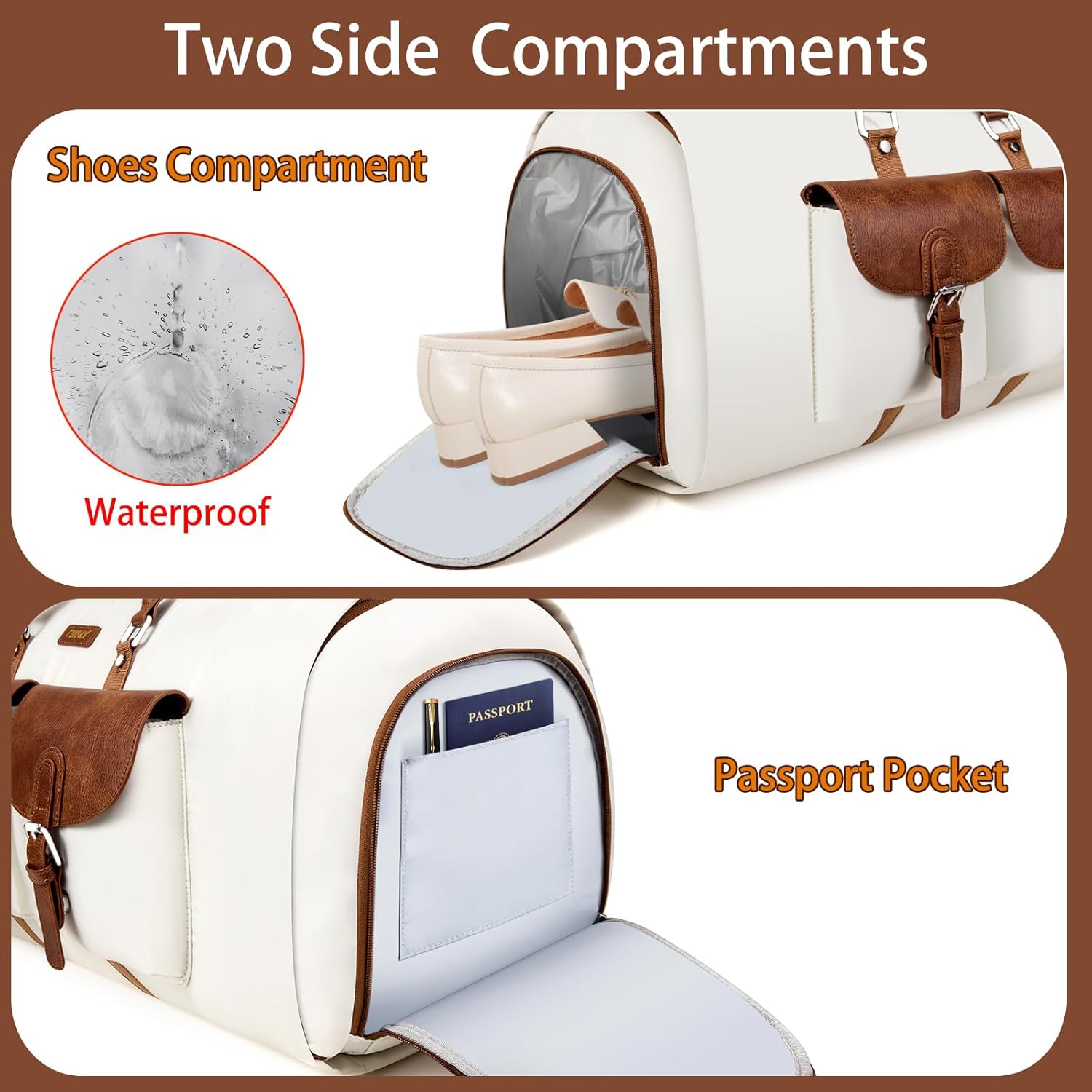 Garment Duffle Bag for Travel - Convertible Carry on Garment Duffel Travel Bag for Women Men Large