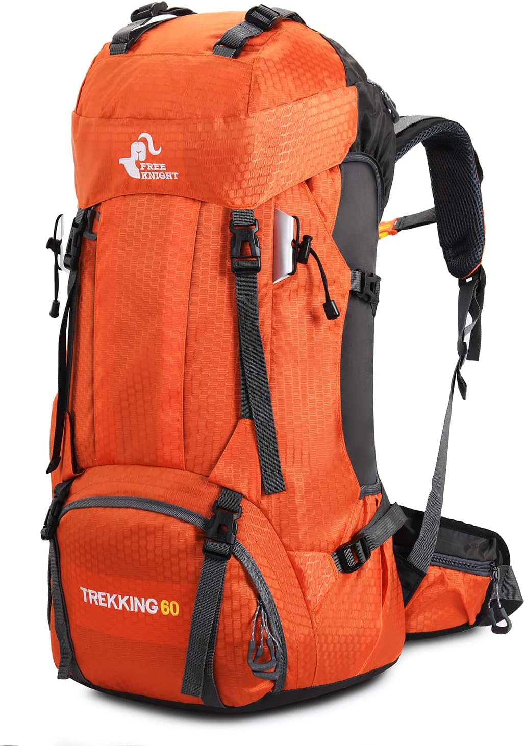 Bseash 60L Waterproof Hiking Camping Backpack with Rain Cover, Large Outdoor Sport Travel Daypack