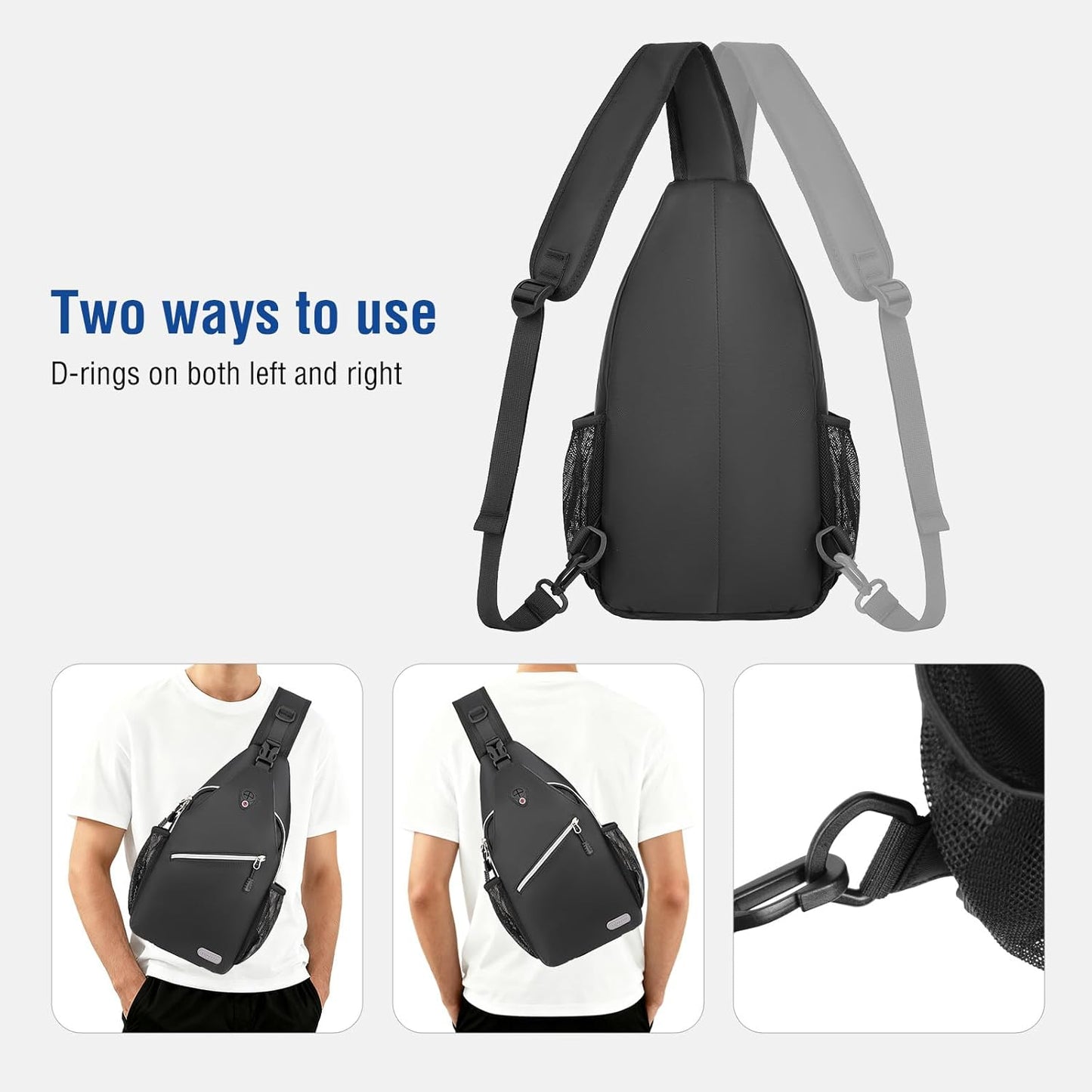 MOSISO Sling Backpack, Multipurpose Crossbody Shoulder Bag Travel Hiking Daypack