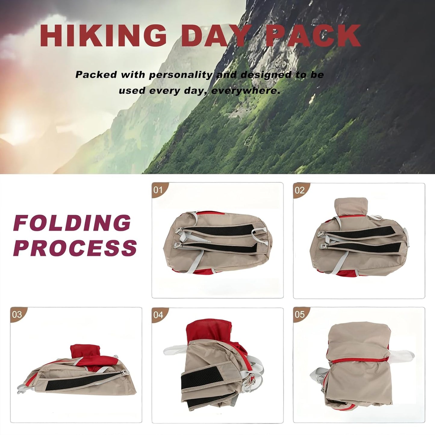 Lightweight Packable Backpack 25L Small Lightweight Backpack for Travel Hiking Daypack Foldable Daypack for Women Men Purple