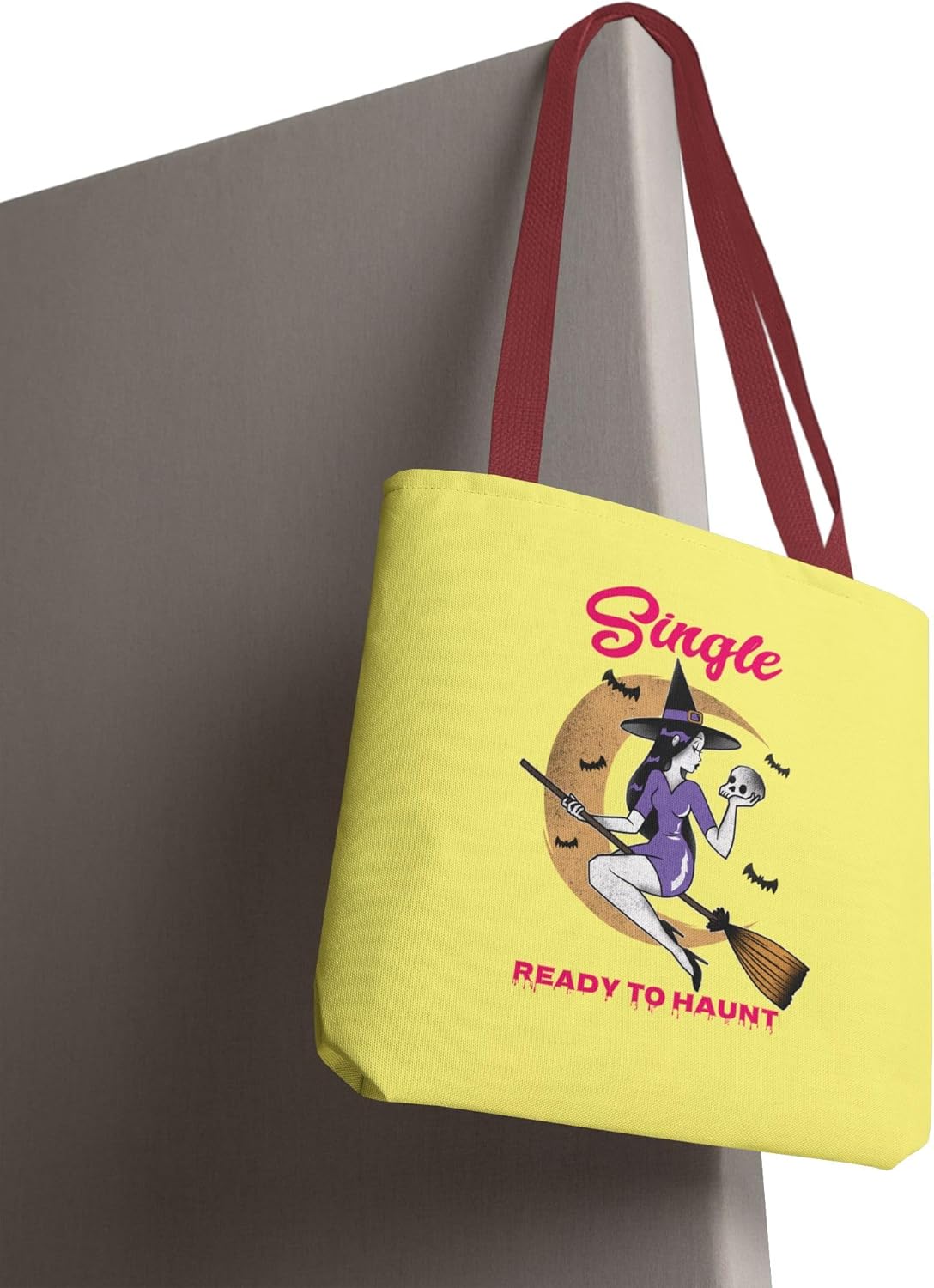 Single and Ready to Haunt Tote Bag, Halloween Tote for Singles, Witchy Accessories, Breakup Gift for Her, Fall Vibe Tote