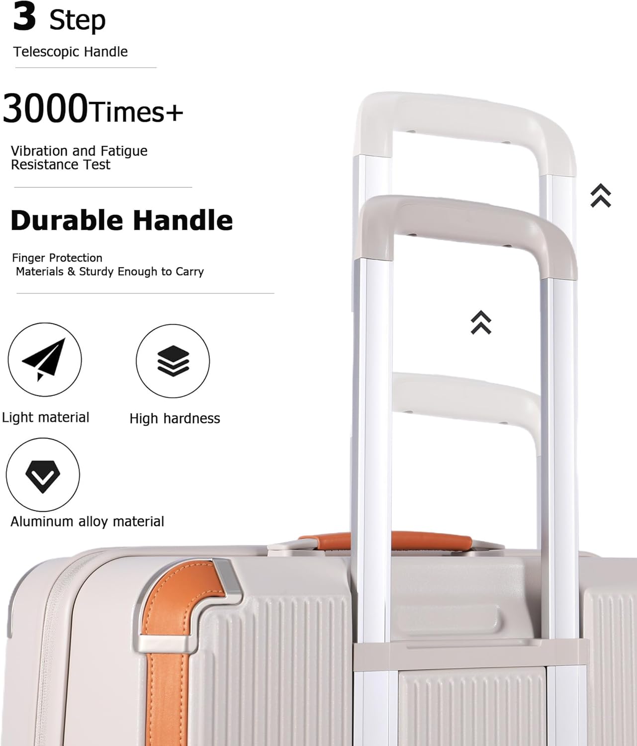 feilario 20in Hardshell Carry-On Luggage Lightweight Spinner Brake Wheels Suitcase with Zipper