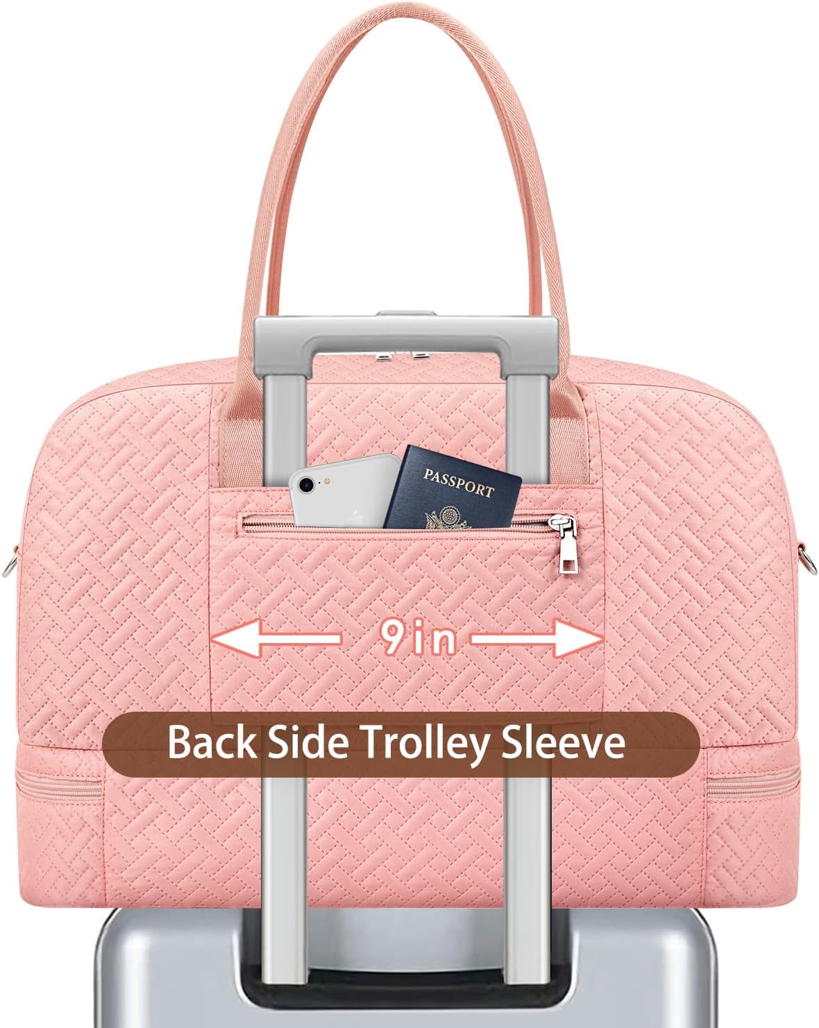 Weekender Bag for Women, Large Overnight Bag Canvas Travel Duffel Bag Carry On Tote with Shoe