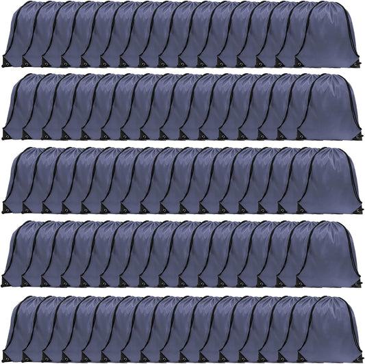 GoodtoU Nylon Backpacks - Drawstring Bags for Sport, Traveling, Team (Grey, 80Pcs)