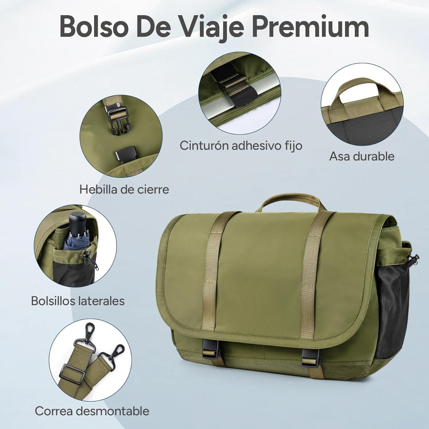 Expandable Messenger Bag Fit 16" Laptop for Men Women Work College Office Computer