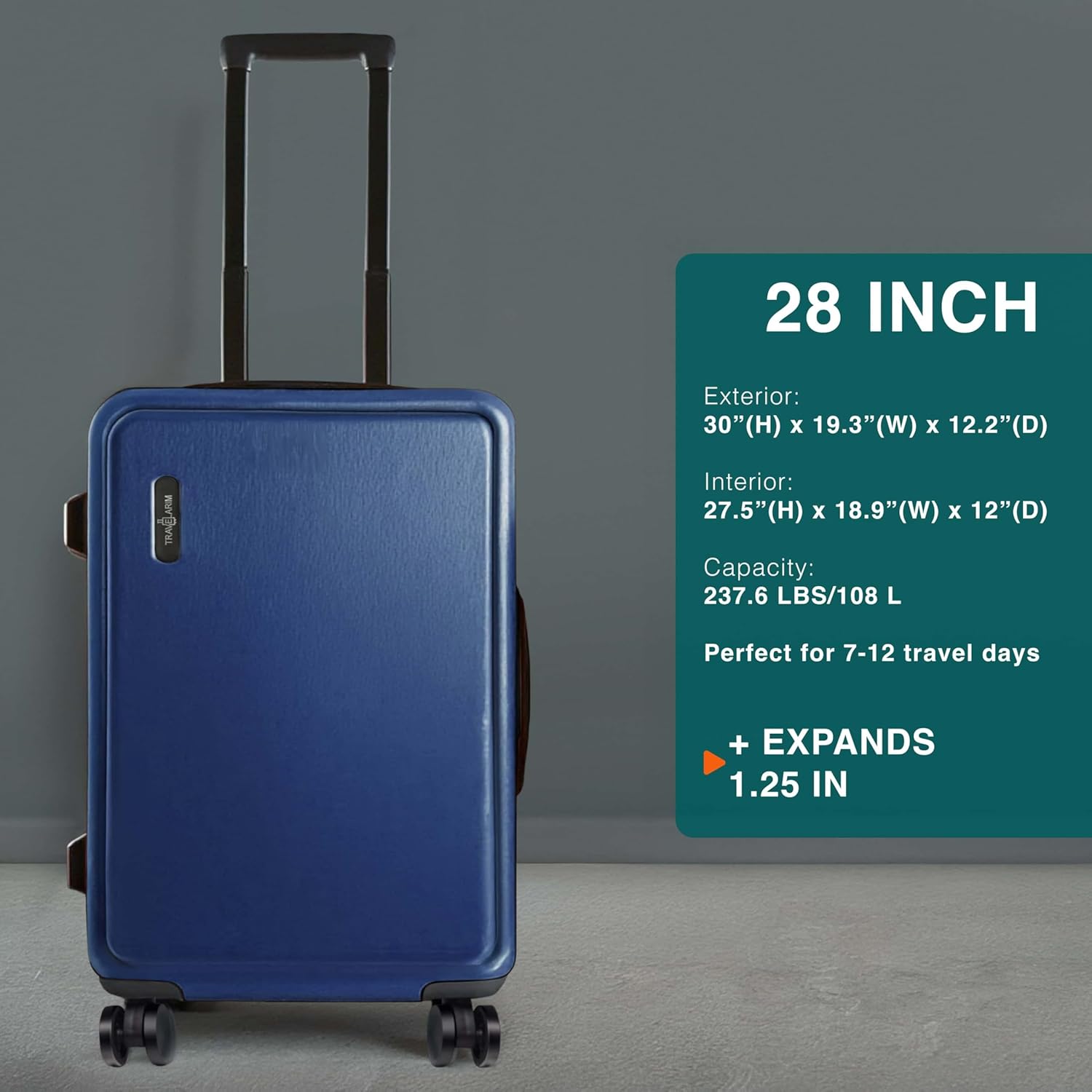 28 Inch Luggage with Spinner Wheels, Hard Shell Suitcase with TSA Locks for Luggage, Travel Large