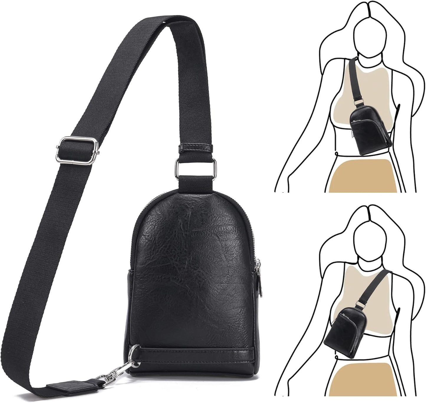 INICAT RFID Blocking Sling Bag Anti Theft Crossbody Bags for Women Travel Fanny Pack Cross Body for Woman Chest Bag