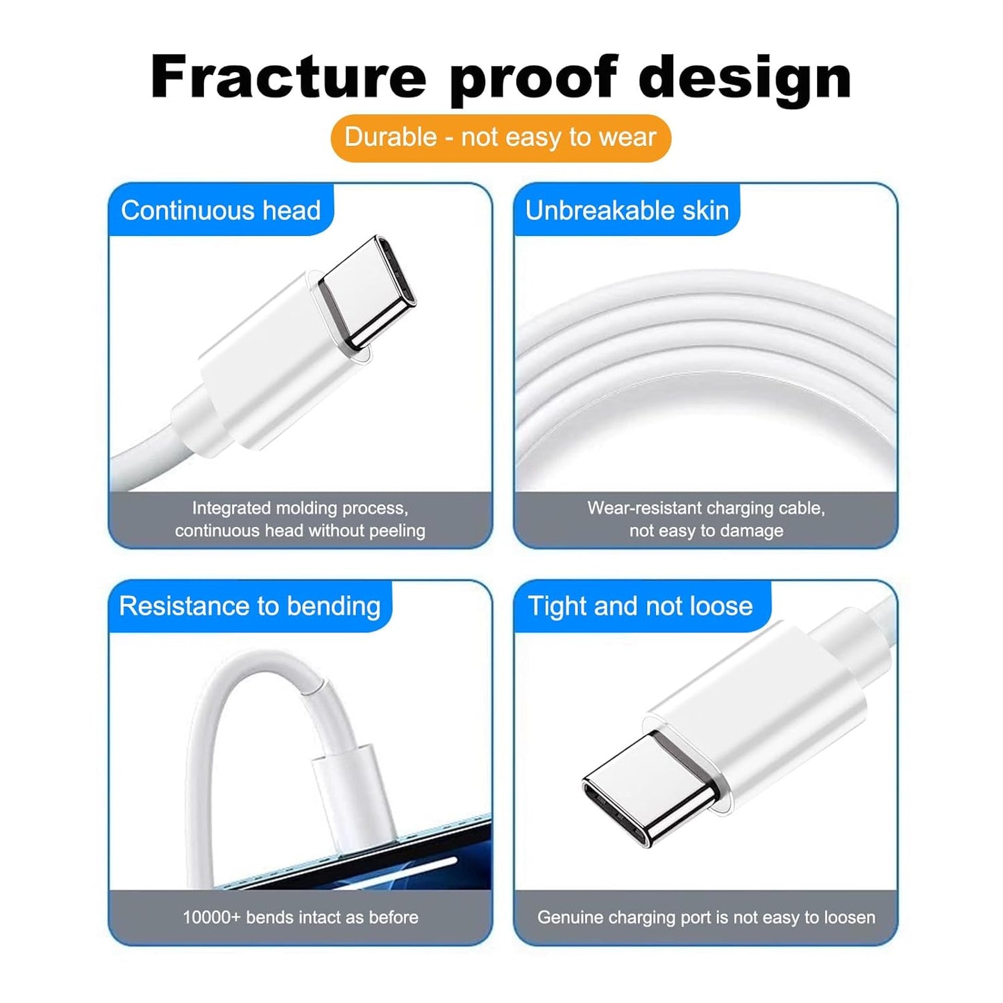 2 Pack Car Carplay Cable for iPhone 16e 17 Air 16 15 USB A to USB C Cable for iPhone 16 15 Pro Max 15 Plus USB C Cable,Samsung,LG, iPad Pro 12.9 iPad Air 5th Mini 6th Gen Charger Charging Cord