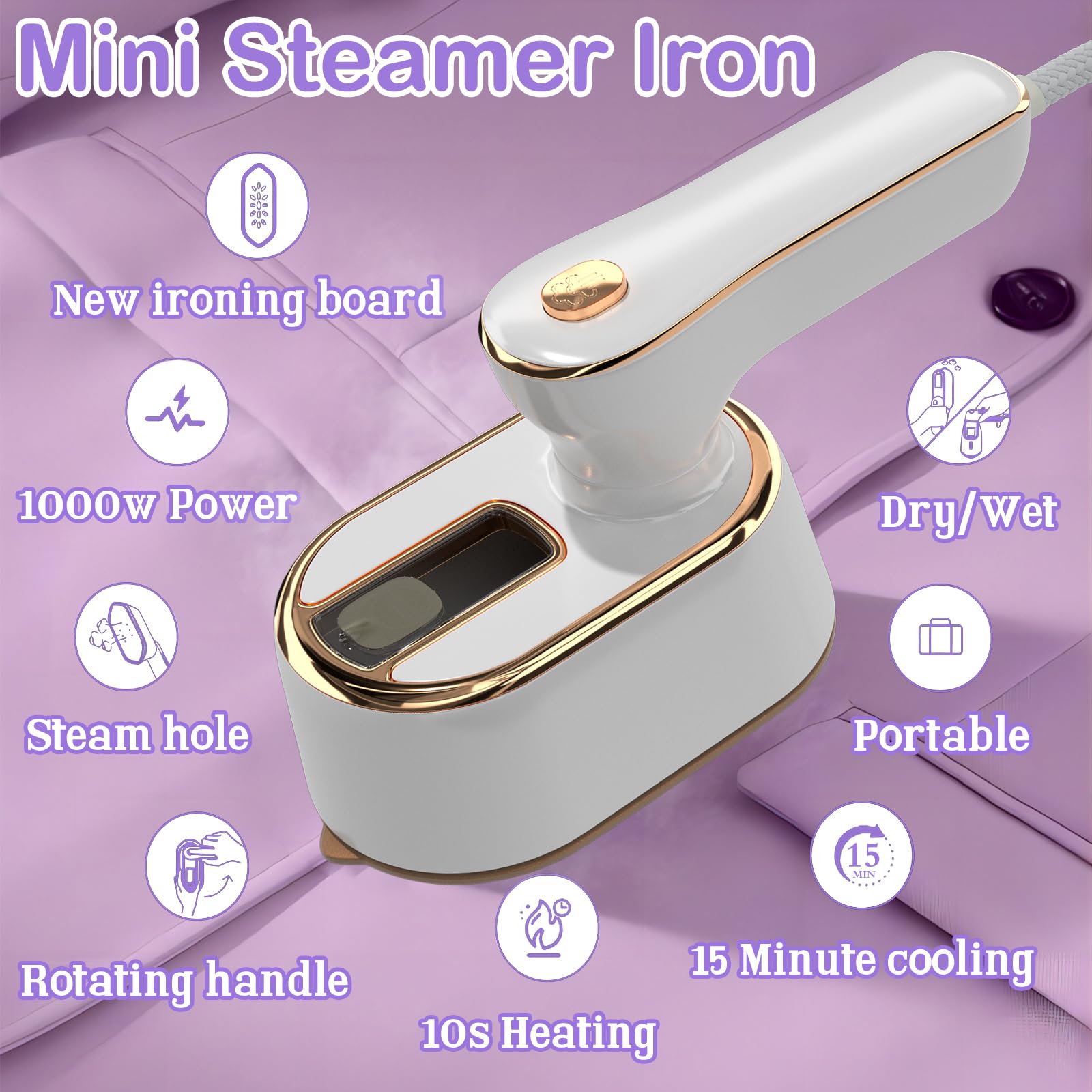 Travel Steamer Iron for Clothes Mini - Portable Ironing Machine Travel Small Size Portable Steamer