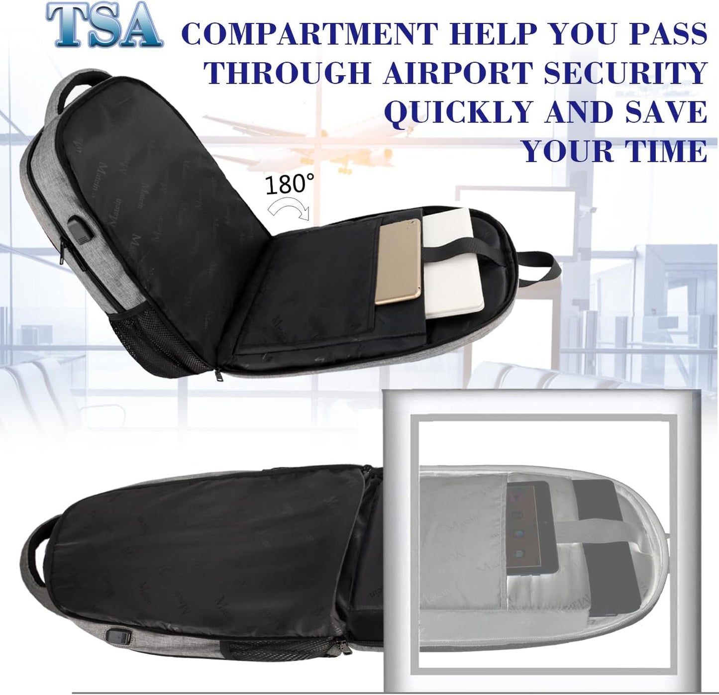 17 Inch Laptop Backpack, MATEIN TSA Large Backpack for Travel and Business with USB Charger Port