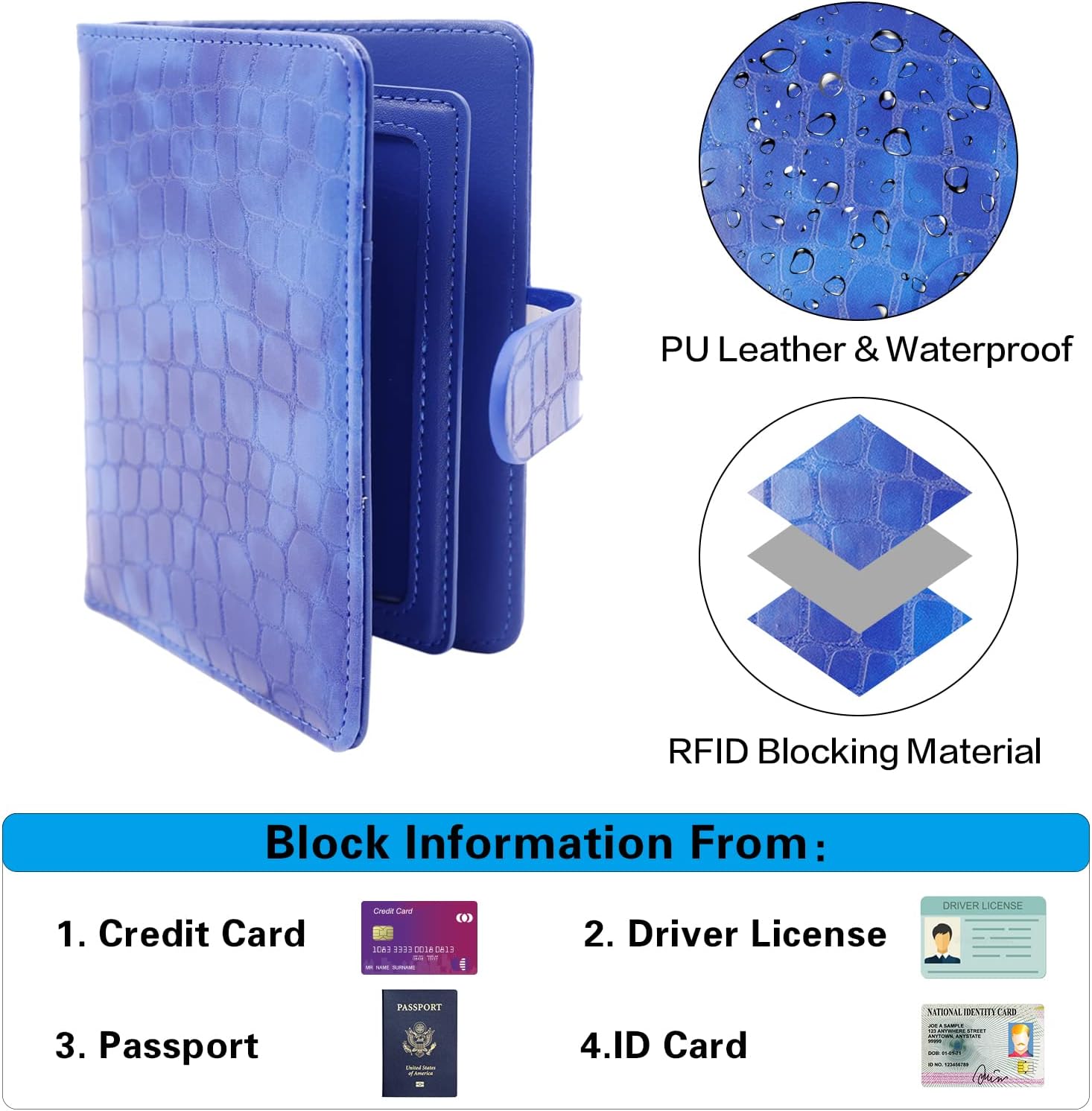 Melsbrinna Rfid Passport Holder for Travel women/Men, Cute Passport Wallet Rfid Blocking Card