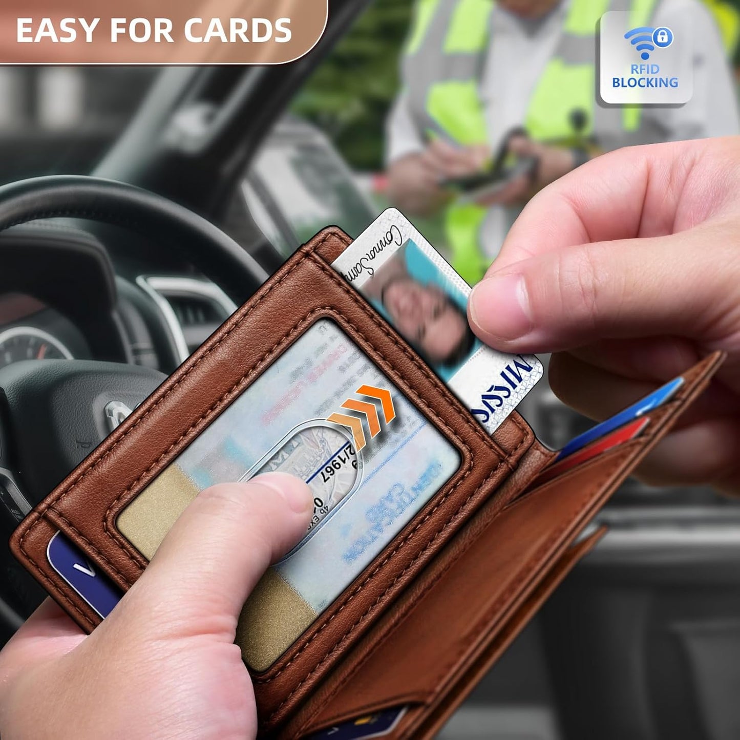BULLIANT Magnetic Closure Slim Wallet-Genuine Leather Front Pocket Wallet for Men,RFID Blocking,Holds 12 Cards and Money Clip