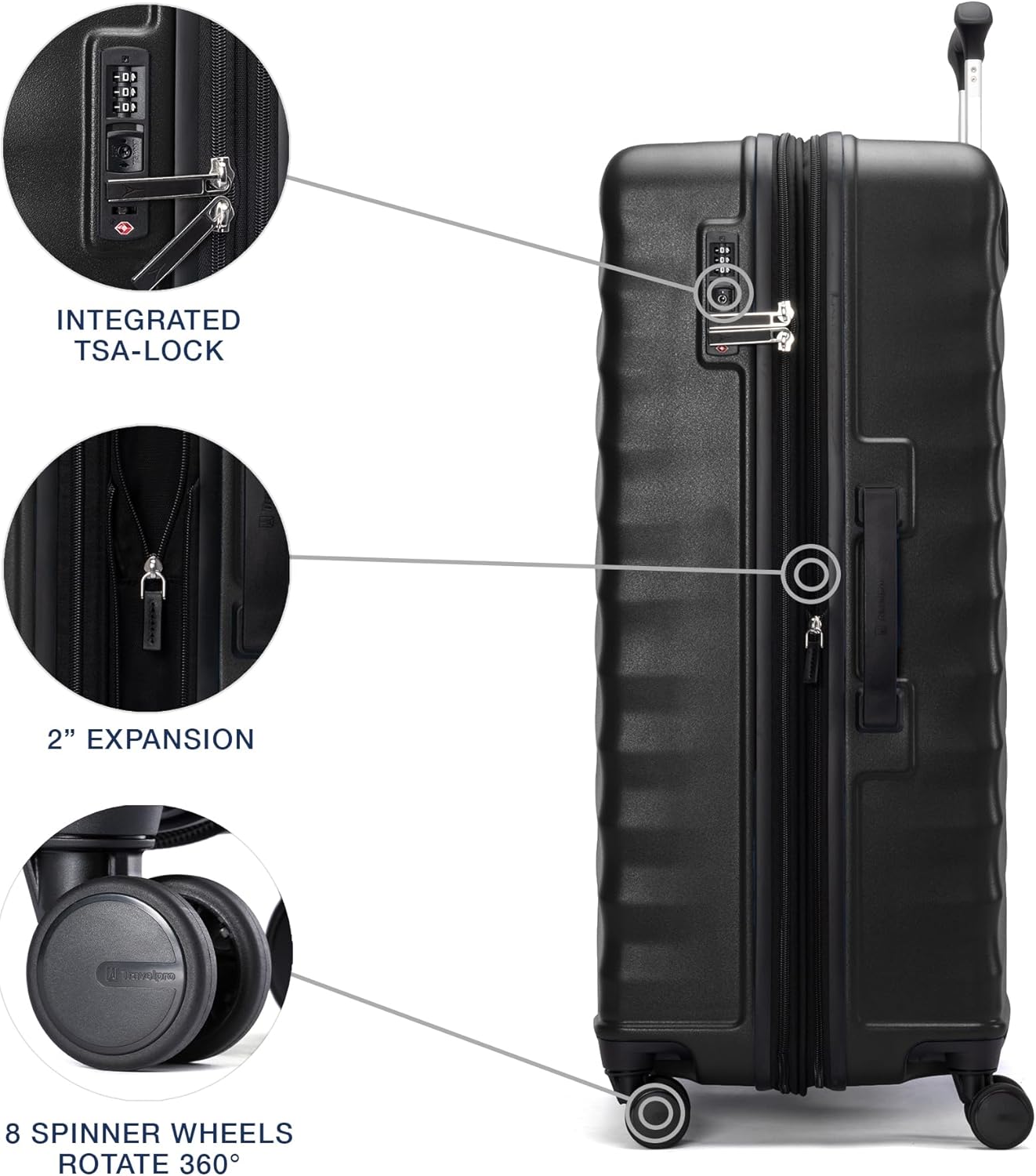 Travelpro Maxlite Air V2 Hardside Expandable Checked Luggage, 8 Spinner Wheels, Lightweight Hard